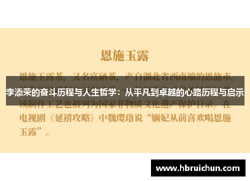 李添荣的奋斗历程与人生哲学：从平凡到卓越的心路历程与启示